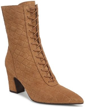 Naturalizer Eloy Zip Tall Pointed Toe Block Heel Boots - Brown