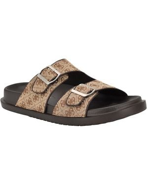 Guess Verone Double Strap Fashion Slides - Brown