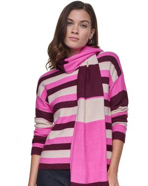 DKNY Easy Striped Oversized Sweater - Pink