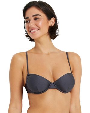 Lscn By Lascana Shimmer Underwire Bikini Swimsuit Top Bra Sizing - Blue