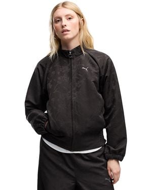 PUMA Ess Elevated Darling Floral Water-resistant Track Jacket - Black