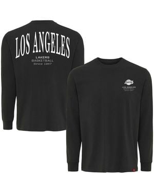 Sportiqe And Los Angeles Lakers Athletic Club Collection Sherwood Relaxed Fit Premium Long-sleeve T-shirt - Black