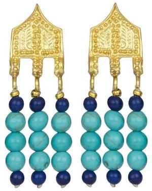 Ottoman Hands Riva Bead Drop Earrings - White
