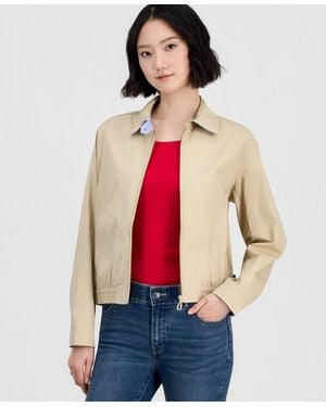 Nautica Cotton Solid Zip-front Jacket - Red