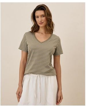 Pact Softspun V-neck Tee - Brown