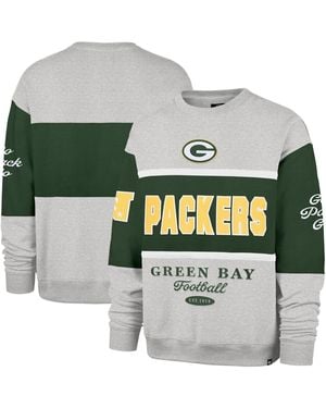 '47 Blockfield Maximalist Green Bay Packers Oversized Color-block Sweatshirt - Gray