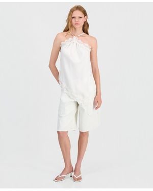 BarIII Denim Cargo Shorts - White