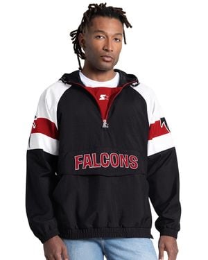 Starter Black Atlanta Falcons Street Cut Retro Logo Half-zip Jacket