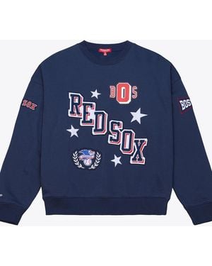 Mitchell & Ness Boston Red Sox Pep Rally Sweatshirt - Blue