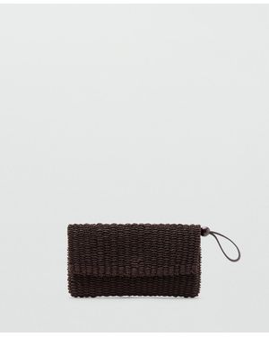 Mango Natural-fiber Flap Pouch - White