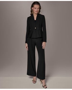 Donna Karan Petite Collarless Cropped Jacket - Black