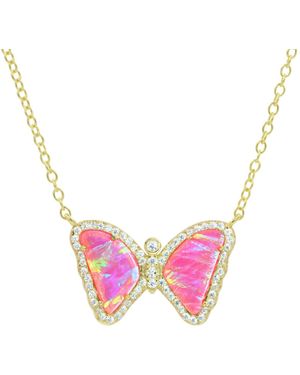 KAMARIA Mini Butterfly Necklace - Pink