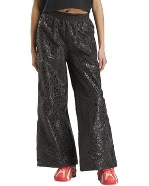 Reebok X Angel Reese Metallic Animal-print Pants - Black