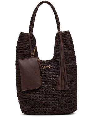 Anne Klein Tapered Woven Tote Bag With Pouch - Black