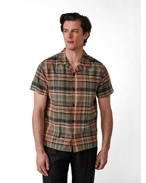 aubi Abbots Cuban Collar Shirt - Brown