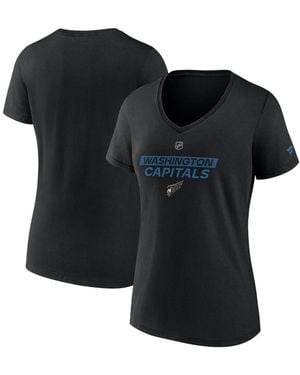 Fanatics Washington Capitals Authentic Pro Alt Logo V-neck T-shirt - Black
