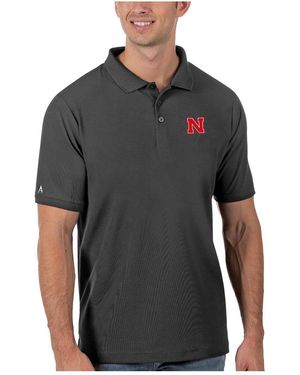Antigua Nebraska Huskers Legacy Pique Polo Shirt - Black