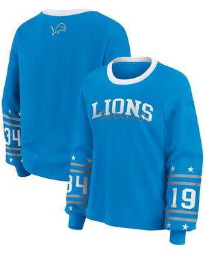 WEAR by Erin Andrews Detroit Lions Plus Size Sport Long-sleeve T-shirt - Blue