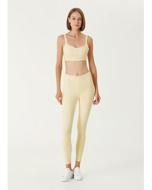 Pcfg Stitch-detail leggings - Yellow