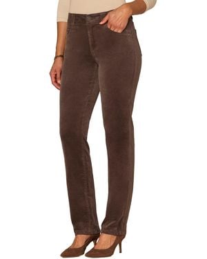 Democracy Petite "ab"solution Corduroy Straight-leg Jeans - Brown
