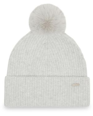 Steve Madden Caught Brushed Fine Rib Knit Beanie - Gray