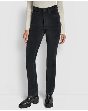 DKNY Petite High Rise Bootcut Jeans - Black