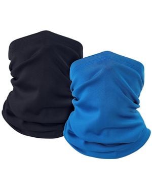 Piscifun 2 Pack Winter Neck Gaiter Warmer Windproof Fleece Face Cover Scarf - Blue