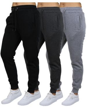 Galaxy By Harvic Loose-fit Fleece jogger Sweatpants 3-pack - Black