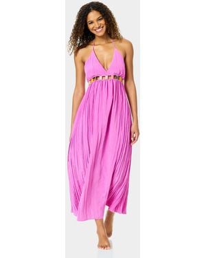 Anne Cole Maxi Jeweled Cover-up Swim Dress - Pink