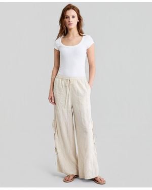 And Now This Embroidered Side-tie Pull-on Pants - White