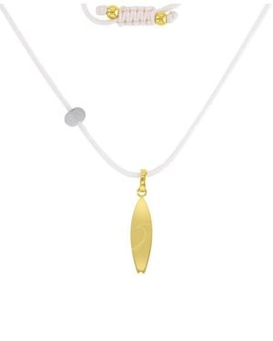 Roxy Waterproof Yellow Surfboard Labradorite Adjustable Necklace - White