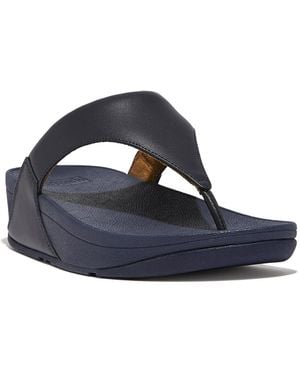 Fitflop Lulu Leather Toe-thongs Sandals - Blue