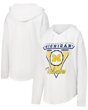 Pressbox Michigan Wolverines San Bruno Hoodie Long Sleeve T-shirt - White