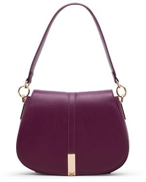 Anne Klein Convertible Strap Small Saddle Bag - Purple