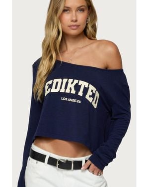Edikted La Babe Off Shoulder Top - Blue
