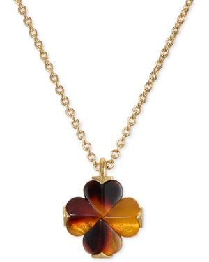 Kate Spade Cubic Zirconia Flower Mini Pendant Necklace - Metallic