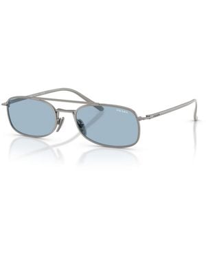 Prada Essential Rectangle Metal Sunglasses Pr D59s - Blue