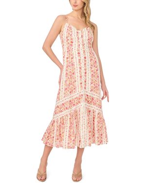 Cece Sleeveless V-neck Midi Dress - Pink