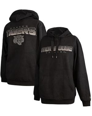 FISLL Morehouse Maroon Tigers Puff Print Sliced Pullover Hoodie - Black