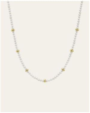 Zoe Lev 14k Gold Pearl Segment Bead Necklace - Natural