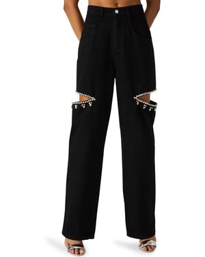 Steve Madden Ayla Relaxed Fit High Rise Ankle Jeans - Black