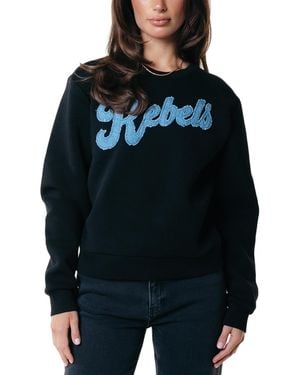 Colourful Rebel Denim Patch Relaxed Sweat - Blue