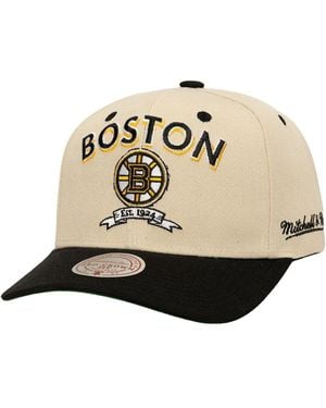 Mitchell & Ness Boston Bruins Soul Legacy Defined Two-tone Pro Crown Adjustable Hat - Natural
