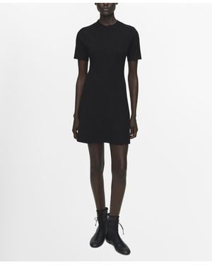 Mango Fine-knit Flared Dress - Black