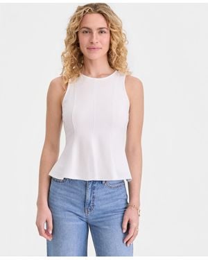 On 34th Sleeveless Princess Seam Ponte Top - White