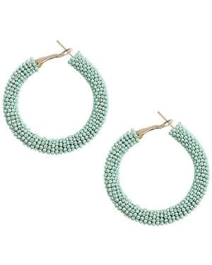 SOH Beaded Cluster Hoop Earrings - Blue