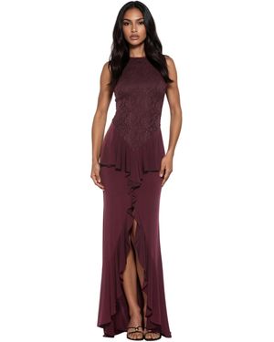Alexia Admor Perrin Boatneck Ruffle Gown - Red