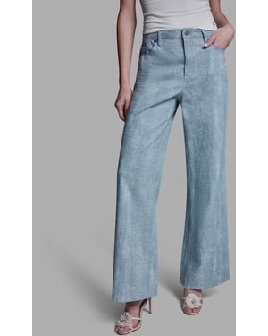 BCBGMAXAZRIA Mid-rise Embellished Detail Wide-leg Jeans - Blue