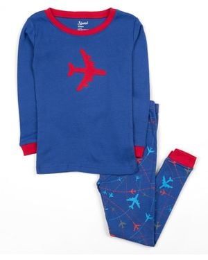Leveret Toddler Boys Two-piece Cotton Long Sleeve Shirt And Pants Pajama Set - Blue