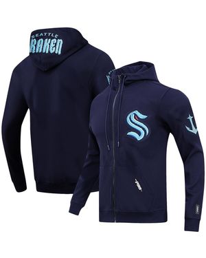 Pro Standard Seattle Kraken Classic Chenille Full-zip Hoodie Jacket - Blue